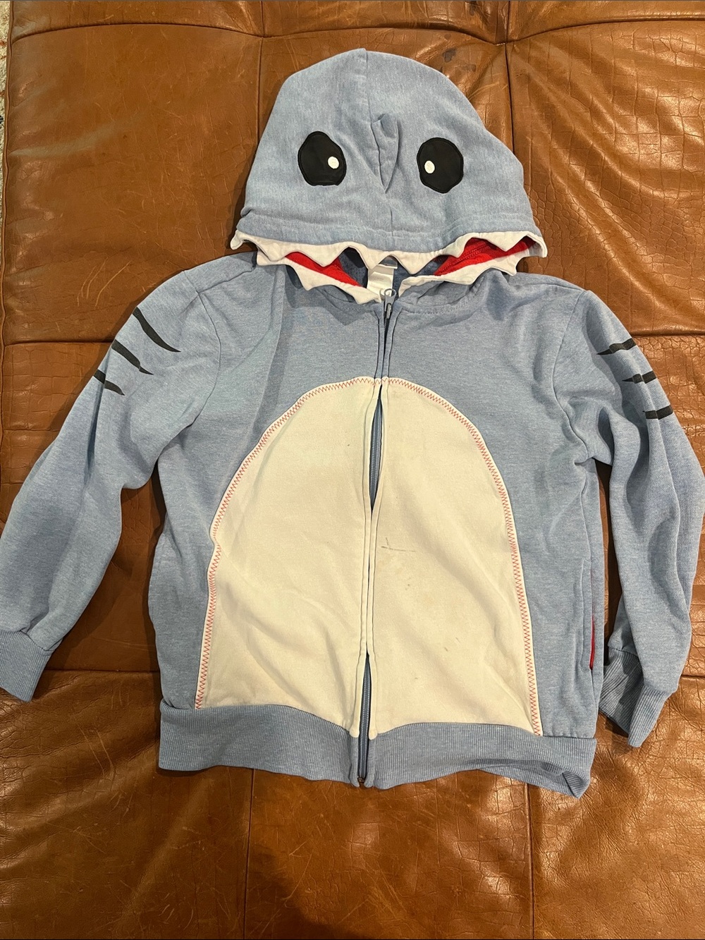 Blue Shark Hooded Kids Zip-Up Jacket